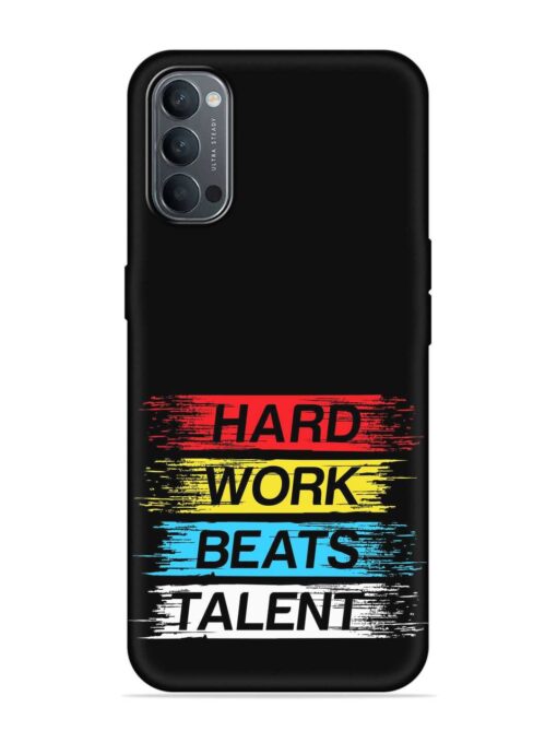 Hard Work Beats Embossed Soft Silicone Case for Oppo Reno 4 Zapvi