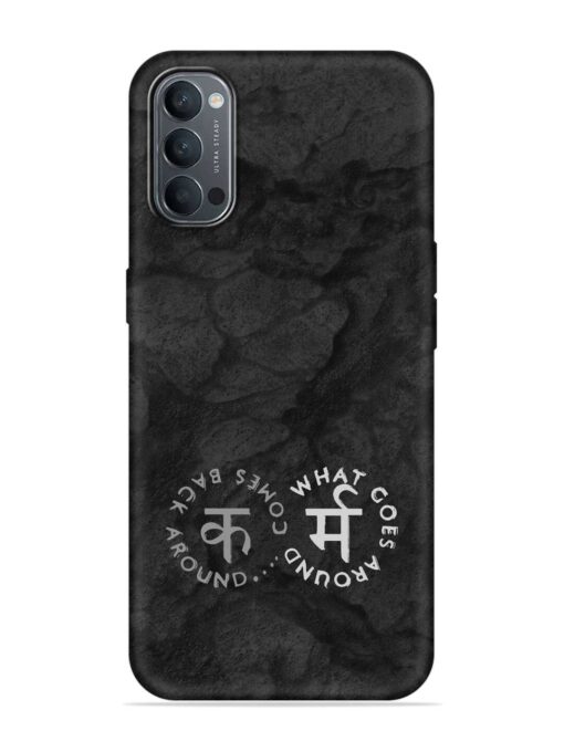 Karma Hindi Word Embossed Soft Silicone Case for Oppo Reno 4 Zapvi