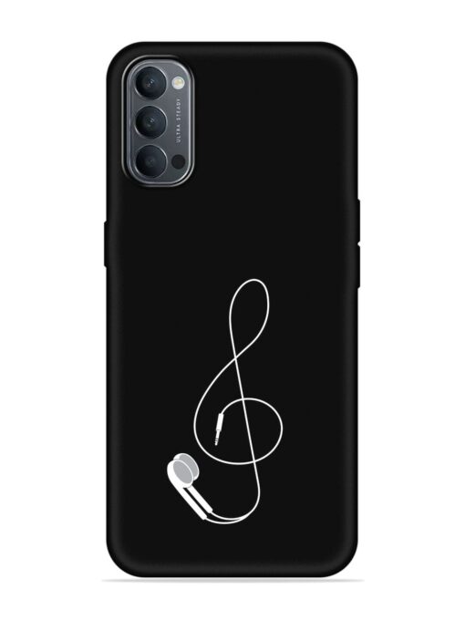 Music Earphone Vector Embossed Soft Silicone Case for Oppo Reno 4