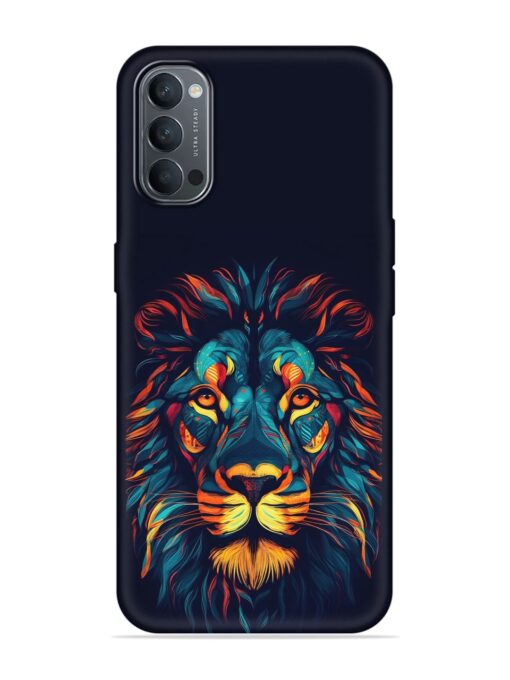 Colorful Lion Embossed Soft Silicone Case for Oppo Reno 4