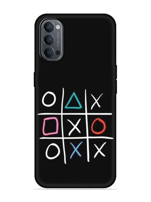 Super Neon Tic-Tac-Toe Embossed Soft Silicone Case for Oppo Reno 4 Zapvi