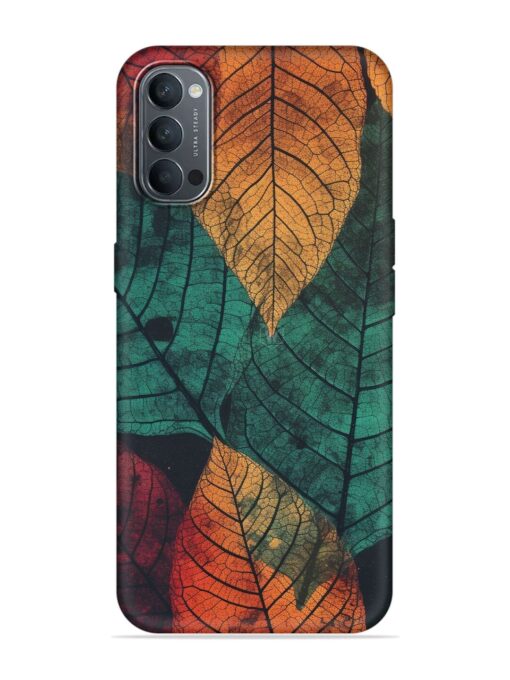 Leaves Artwork Embossed Soft Silicone Case for Oppo Reno 4