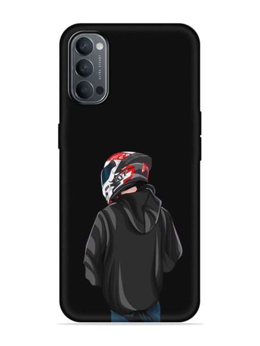 Motorcycle Rider Embossed Soft Silicone Case for Oppo Reno 4