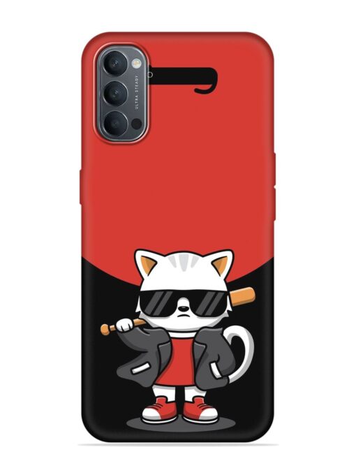 Cool Little Bear Cartoon Embossed Soft Silicone Case for Oppo Reno 4