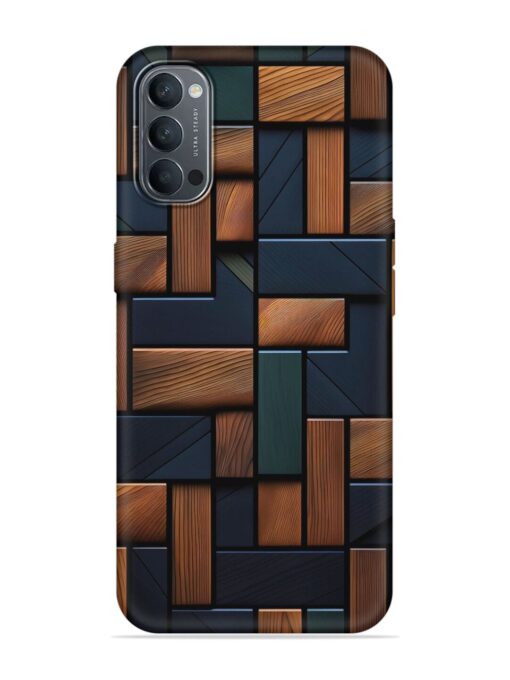 Wooden Background Cubes Embossed Soft Silicone Case for Oppo Reno 4 Zapvi