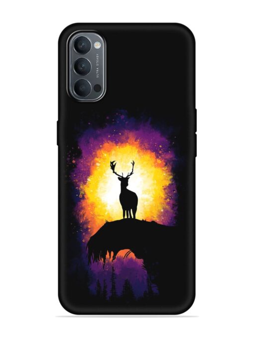 Elk Animal Art Embossed Soft Silicone Case for Oppo Reno 4 Zapvi