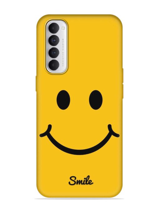 Yellow Smiley Embossed Soft Silicone Case for Oppo Reno 4 Pro Zapvi