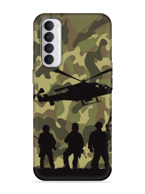 Army Heros Embossed Soft Silicone Case for Oppo Reno 4 Pro Zapvi