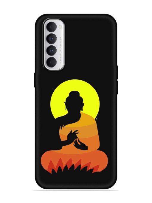 Buddha Art Black Embossed Soft Silicone Case for Oppo Reno 4 Pro Zapvi