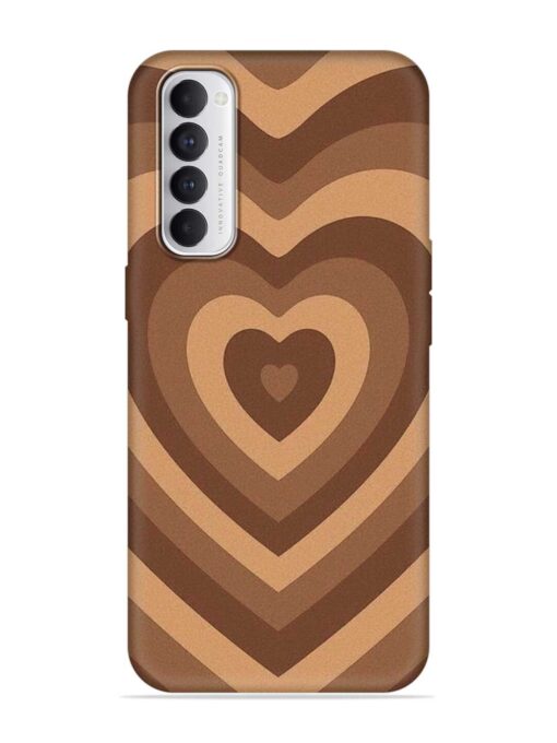 Brown Heart Embossed Soft Silicone Case for Oppo Reno 4 Pro Zapvi