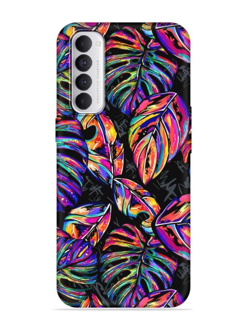 Tropical Seamless Vector Embossed Soft Silicone Case for Oppo Reno 4 Pro