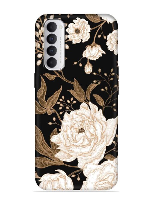 Peonies Roses Floral Embossed Soft Silicone Case for Oppo Reno 4 Pro Zapvi