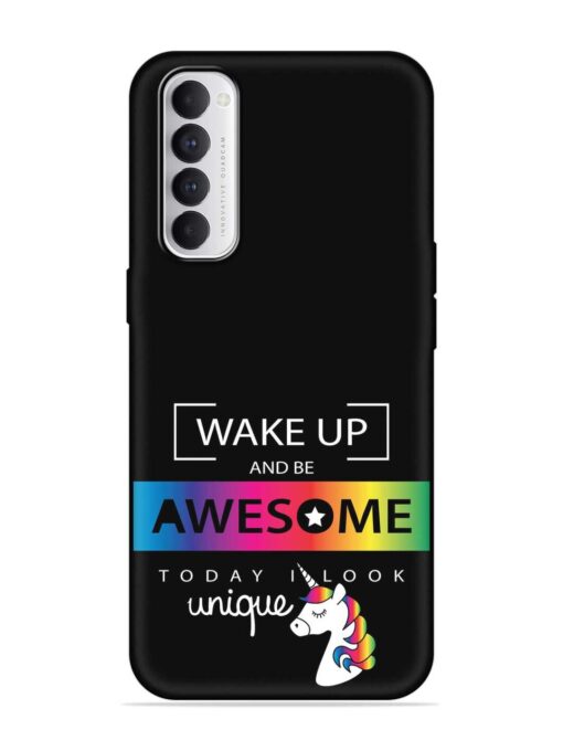 Inspirational Quote Unicorn Embossed Soft Silicone Case for Oppo Reno 4 Pro