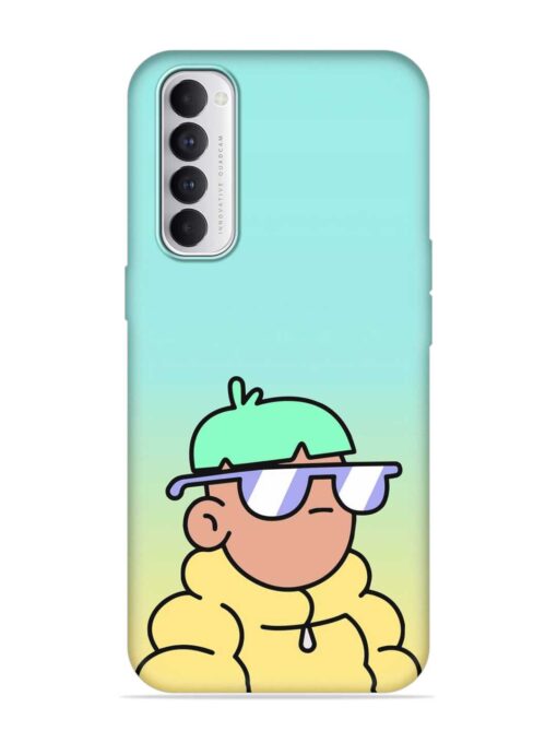 Doodles Cool Character Embossed Soft Silicone Case for Oppo Reno 4 Pro