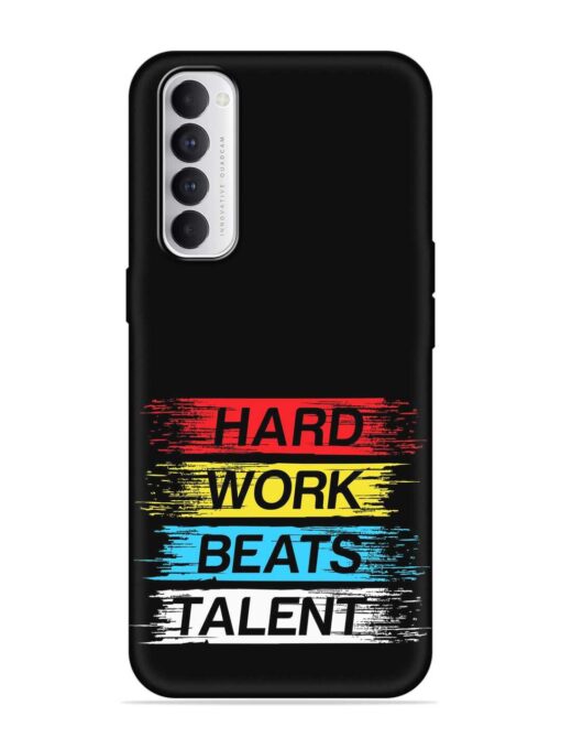 Hard Work Beats Embossed Soft Silicone Case for Oppo Reno 4 Pro