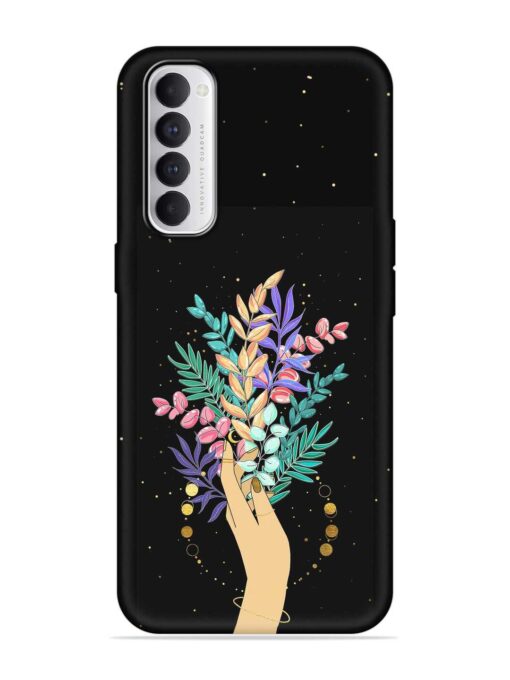 Flower On Hand Embossed Soft Silicone Case for Oppo Reno 4 Pro Zapvi