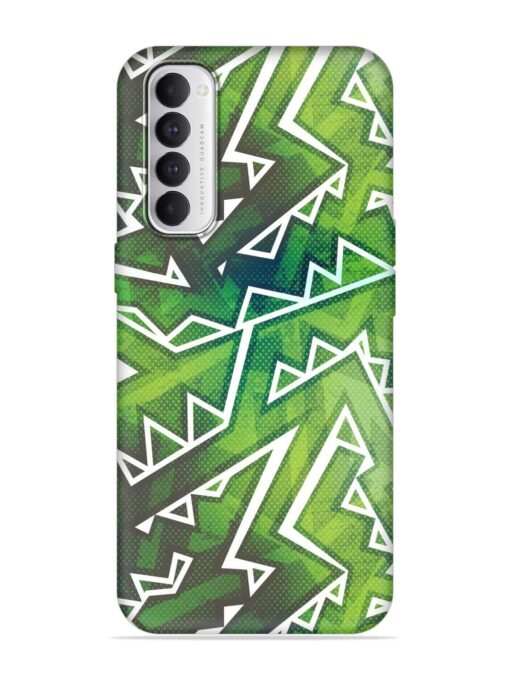 Green Graffiti Seamless Embossed Soft Silicone Case for Oppo Reno 4 Pro