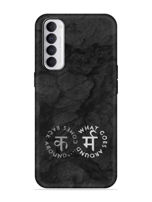 Karma Hindi Word Embossed Soft Silicone Case for Oppo Reno 4 Pro Zapvi