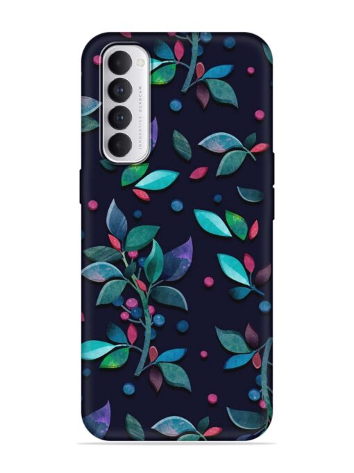 Decorative Watercolor Flower Embossed Soft Silicone Case for Oppo Reno 4 Pro Zapvi