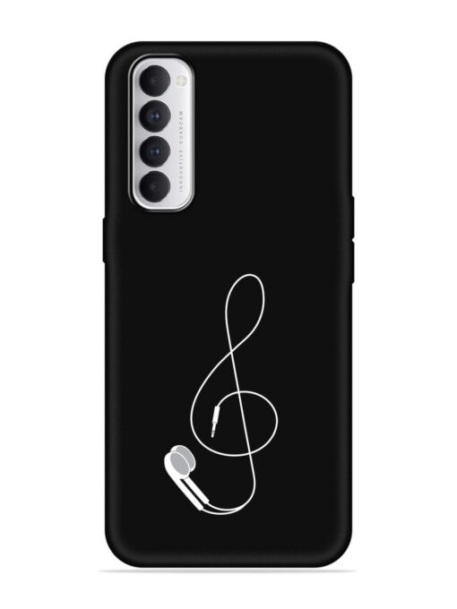 Music Earphone Vector Embossed Soft Silicone Case for Oppo Reno 4 Pro