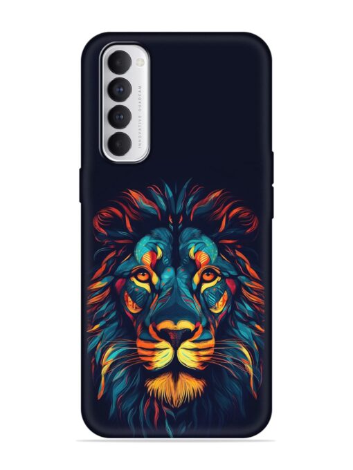 Colorful Lion Embossed Soft Silicone Case for Oppo Reno 4 Pro Zapvi