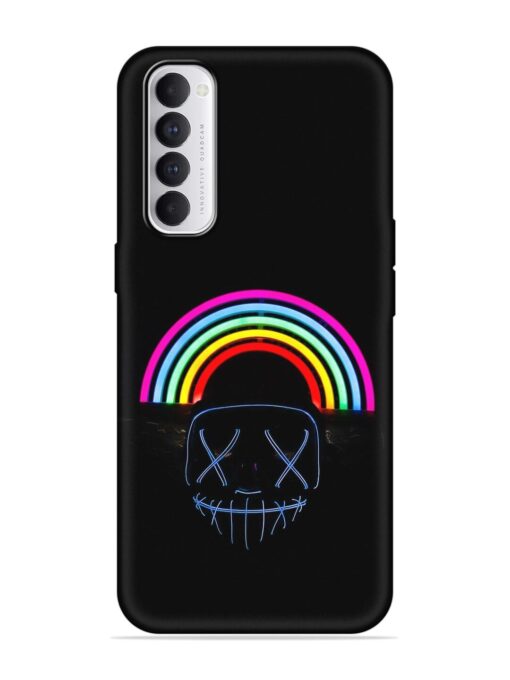 Mask Rainbow Embossed Soft Silicone Case for Oppo Reno 4 Pro Zapvi