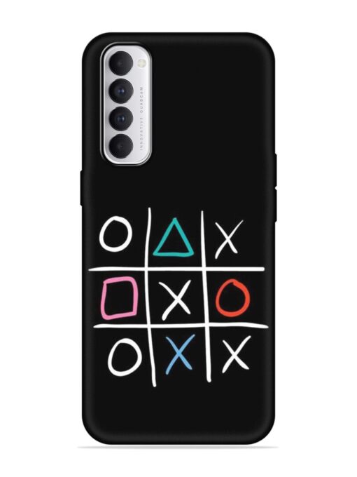 Super Neon Tic-Tac-Toe Embossed Soft Silicone Case for Oppo Reno 4 Pro Zapvi