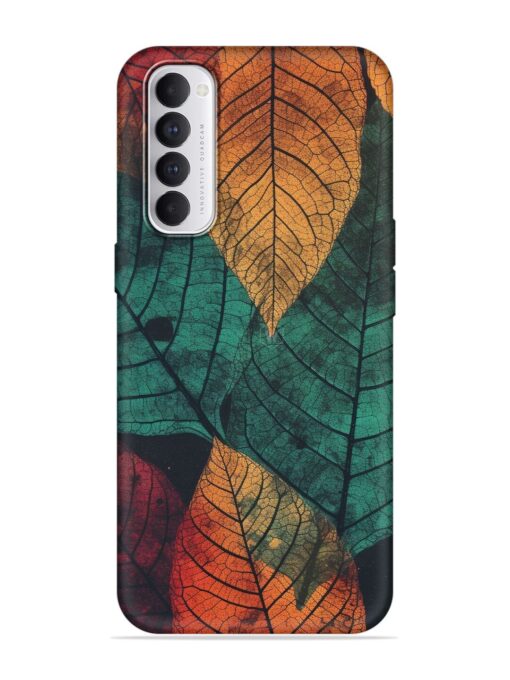 Leaves Artwork Embossed Soft Silicone Case for Oppo Reno 4 Pro