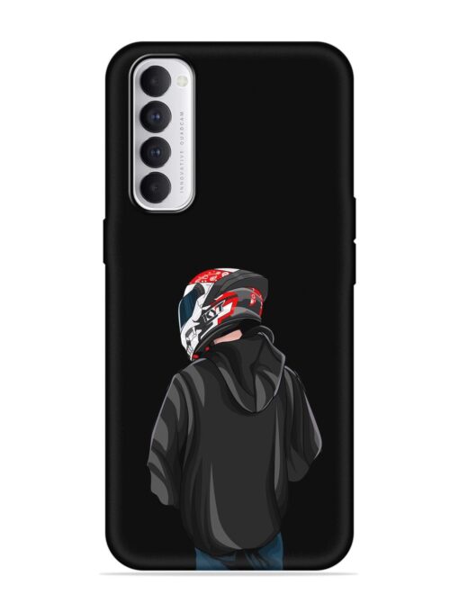 Motorcycle Rider Embossed Soft Silicone Case for Oppo Reno 4 Pro