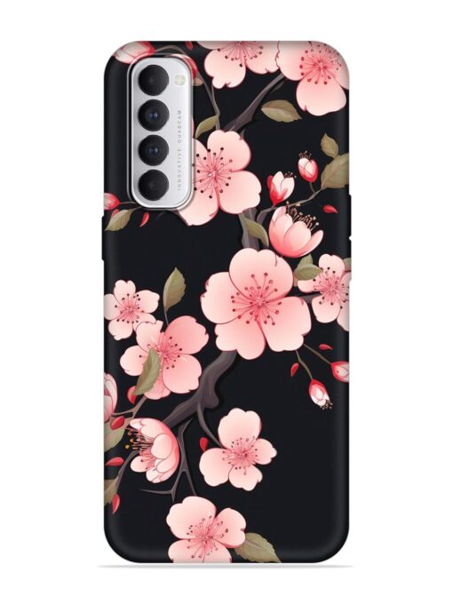 Cherry Blossom Embossed Soft Silicone Case for Oppo Reno 4 Pro Zapvi