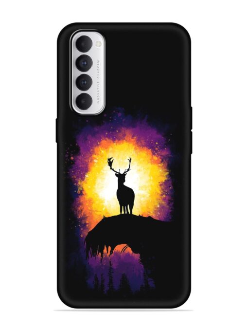 Elk Animal Art Embossed Soft Silicone Case for Oppo Reno 4 Pro Zapvi