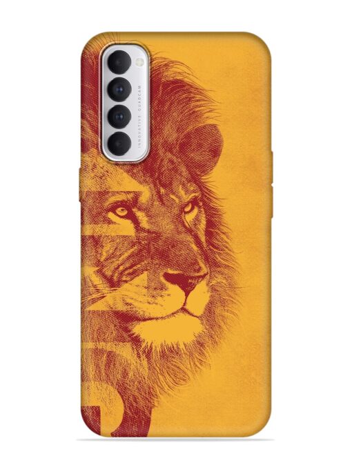 Gold Lion Crown Art Embossed Soft Silicone Case for Oppo Reno 4 Pro