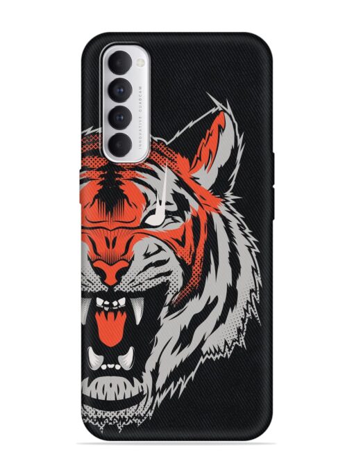 Tiger Aggression Embossed Soft Silicone Case for Oppo Reno 4 Pro