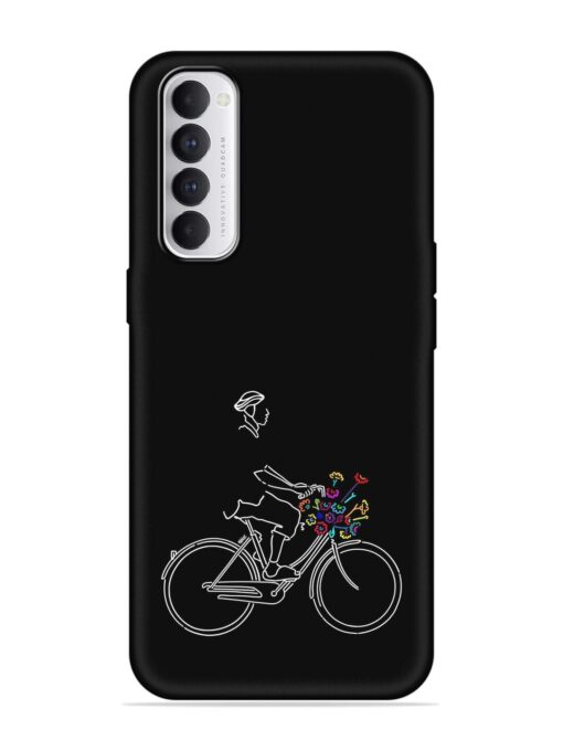 Minimalist Cycle Art Embossed Soft Silicone Case for Oppo Reno 4 Pro Zapvi