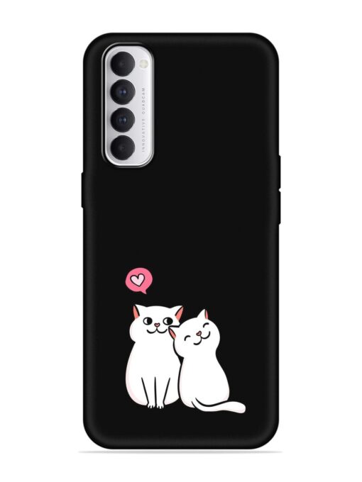 Cute Loving Cats Embossed Soft Silicone Case for Oppo Reno 4 Pro Zapvi