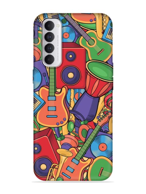 Colorful Music Art Embossed Soft Silicone Case for Oppo Reno 4 Pro