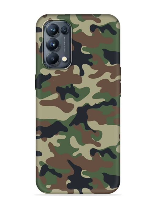 Army Military Camouflage Dark Green Embossed Soft Silicone Case for Oppo Reno 5 Pro (5G)