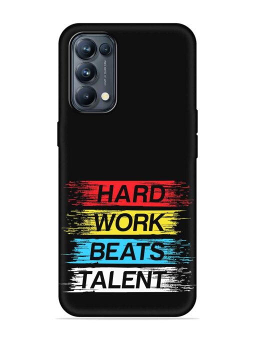 Hard Work Beats Embossed Soft Silicone Case for Oppo Reno 5 Pro (5G) Zapvi