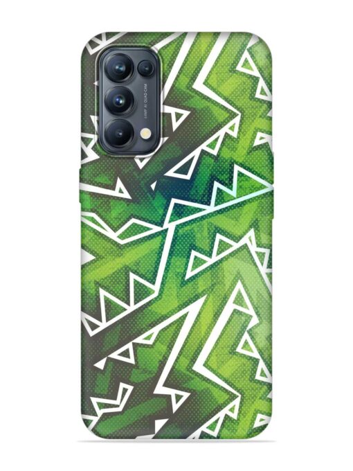 Green Graffiti Seamless Embossed Soft Silicone Case for Oppo Reno 5 Pro (5G)