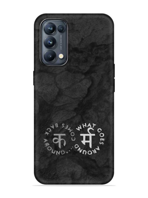 Karma Hindi Word Embossed Soft Silicone Case for Oppo Reno 5 Pro (5G) Zapvi