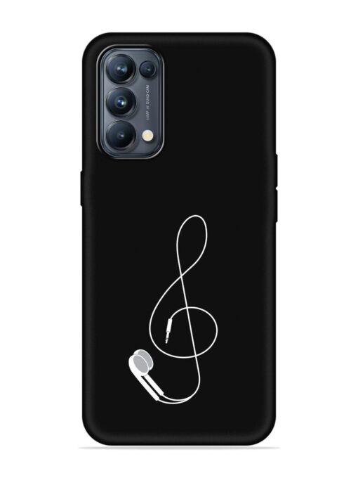 Music Earphone Vector Embossed Soft Silicone Case for Oppo Reno 5 Pro (5G)