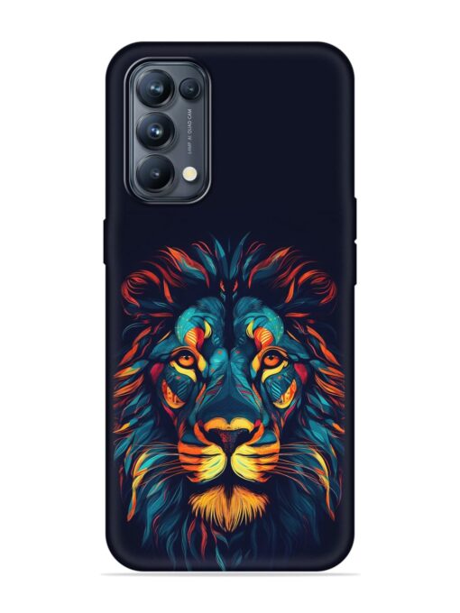 Colorful Lion Embossed Soft Silicone Case for Oppo Reno 5 Pro (5G) Zapvi