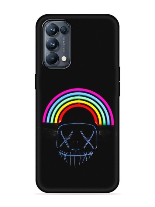 Mask Rainbow Embossed Soft Silicone Case for Oppo Reno 5 Pro (5G)