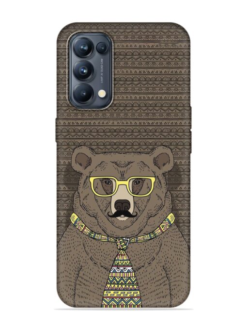 Grizzly Bear Embossed Soft Silicone Case for Oppo Reno 5 Pro (5G) Zapvi