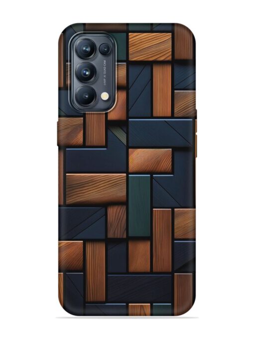 Wooden Background Cubes Embossed Soft Silicone Case for Oppo Reno 5 Pro (5G) Zapvi