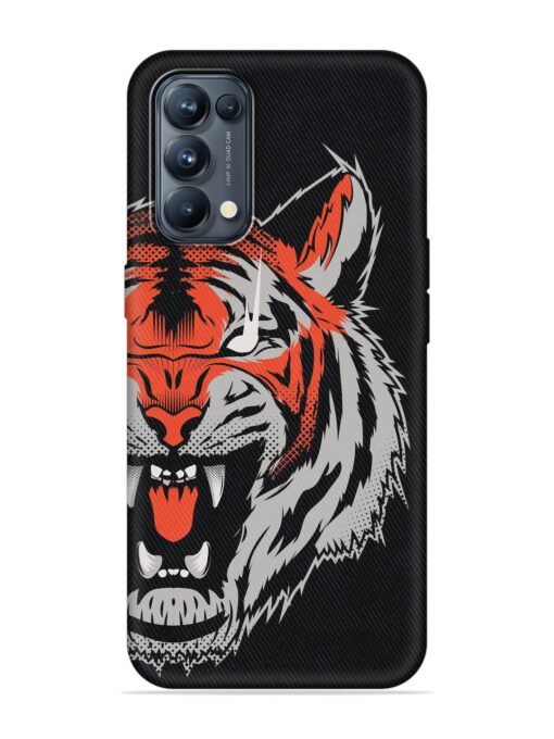 Tiger Aggression Embossed Soft Silicone Case for Oppo Reno 5 Pro (5G)