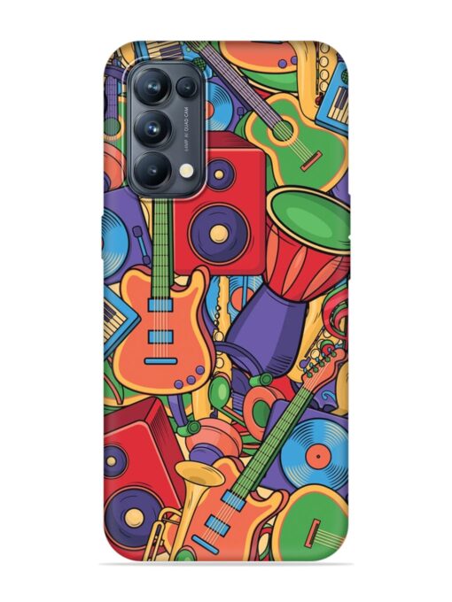 Colorful Music Art Embossed Soft Silicone Case for Oppo Reno 5 Pro (5G)