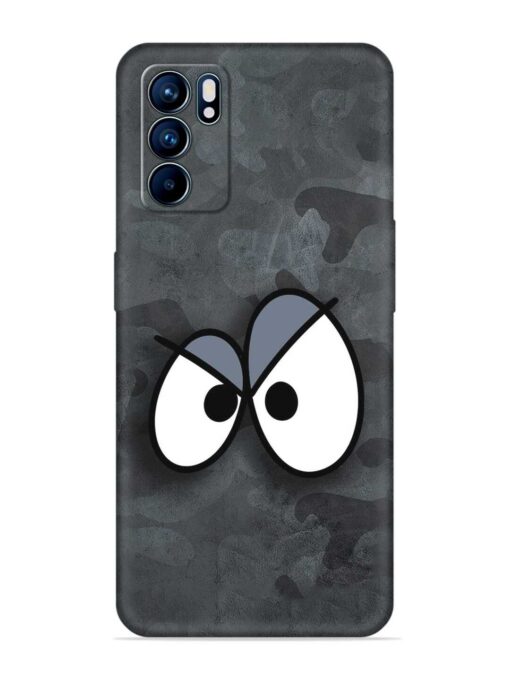 Big Eyes Night Mode Embossed Soft Silicone Case for Oppo Reno 6 (5G) Zapvi