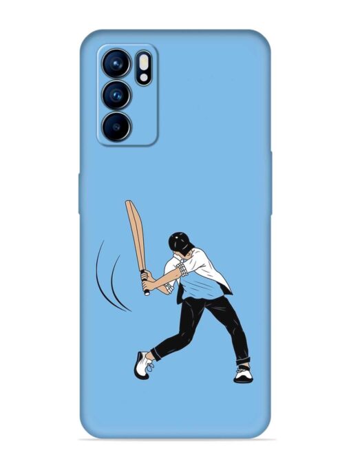 Cricket Gully Boy Embossed Soft Silicone Case for Oppo Reno 6 (5G)