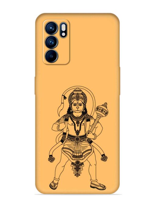 Indian God Hanuman Embossed Soft Silicone Case for Oppo Reno 6 (5G)